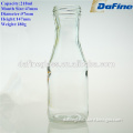 200ml Factory supply custom made clear empty food grade glass juice beverage bottles wholesale
